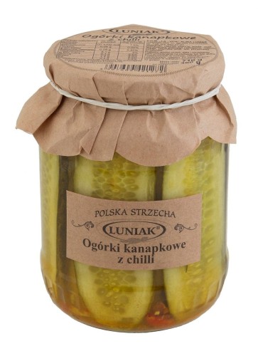 Ogórki Kanapkowe KROJONE z chilii 380g Luniak