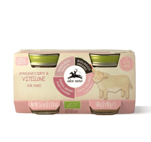 Danie krem cielęcina od 4 miesiąca bezglutenowa BIO 2x80g Alce Nero