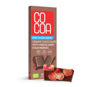 Czekolada Creamy Truskawka bez cukru BIO 40g Cocoa