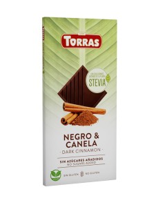 Czekolada gorzka z cynamonem KETO bez cukru bezglutenowa 125g Torras