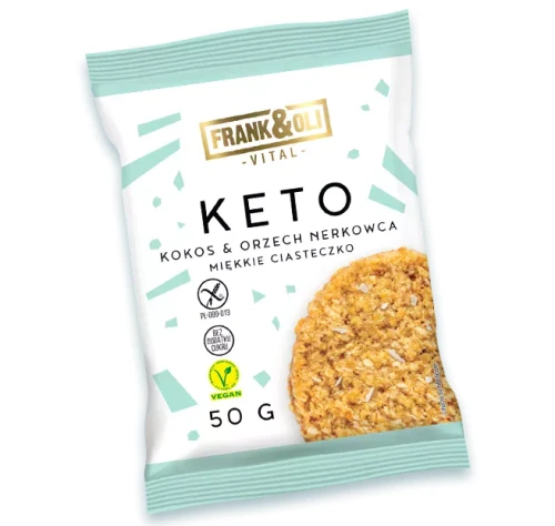 Ciastko KETO kokos i orzech nerkowca bez glutenu i cukru 50g Frank&Oli