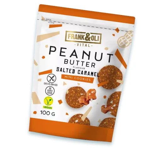 Ciastko KETO masło orzechowe i chia bez glutenu i cukru 50g Frank&Oli