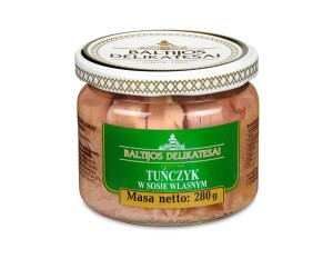 Tuńczyk w sosie własnym szkło  280 g Baltijos Delikatesai