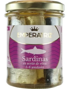 Sardynki w  oliwie z oliwek 190g/133g 5-6 sztuk Emperatriz