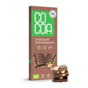 Czekolada z orzechami Laskowymi BIO 40g COCOA