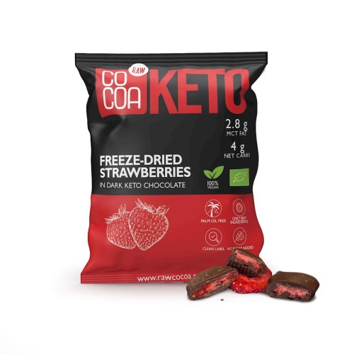 Truskawki liofilizowane w czekoladzie KETO BIO 40g COCOA