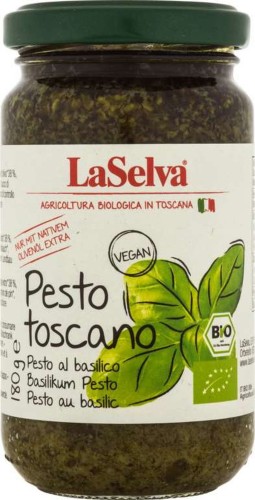 Pesto TOSCANO z bazylii z oliwą z oliwek extra virgin i orzeszkami pini BIO 180g La Selva