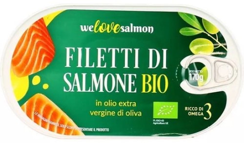 Łosoś Filet ekologiczny w oliwie z oliwek BIO 170g Contimax