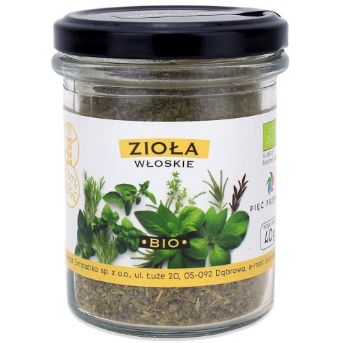 Zioła włoskie śródziemnomorskie BIO bezglutenowe 40g Pięć Przemian