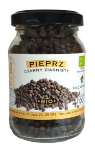 Pieprz czarny ziarno BIO bezglutenowy 100 g Pięć Przemian