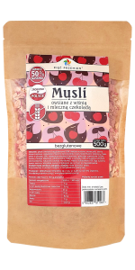 Musli owsiane bezglutenowe wiśnia z czekoladą mleczną 500g Pięć Przemian