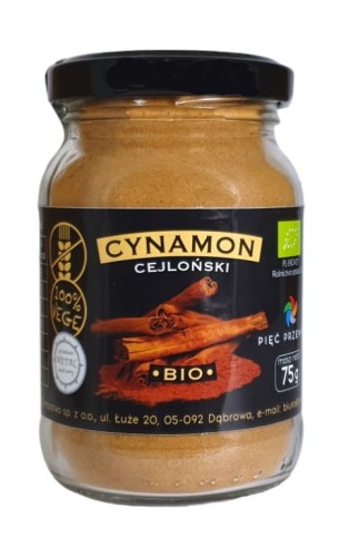 Cynamon cejloński BIO bezglutenowy 75 g Pięć Przemian
