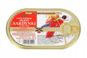 Sardynka atlantycka FILETY królewskie w sosie pomidorowym 124g Petropat