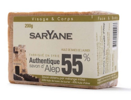  Mydło Aleppo tradycyjne 55% oleju laurowego 200g SARYANE