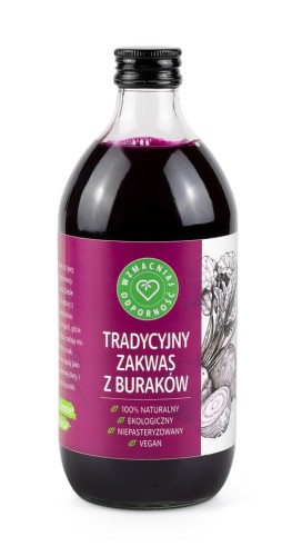 Zakwas ŻYWY z  ekologicznych buraków BIO 500ml PROBIO