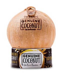 Kokos z zawleczką i słomką do picia BIO 0,5kg Genuine Coconut