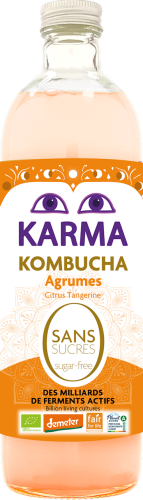 Kombucha ZERO cukru z cytrusami BIO Demeter 750ml Karma Kombucha