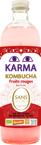 Kombucha ZERO cukru z owocami czerwonymi BIO Demeter 750ml Karma Kombucha