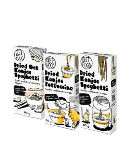 ZESTAW Makaronów Konjac SUCHYCH Low Carb 3x80g DIET-FOOD