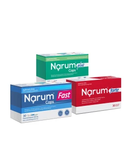 ZESTAW Probiotyków Narine - podstawowa kuracja - FAST+PLUS+FORTE 3 x 30 kapsułek Narum