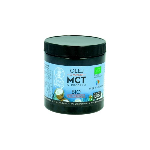 Olej MCT Kokosowy w proszku bezglutenowy BIO 100g  Pięć Przemian
