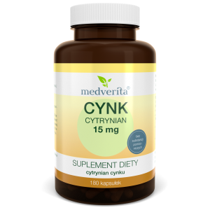 Cynk cytrynian 15mg 180kaps/50,4g  Medverita