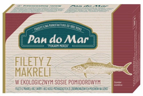 Makrela filet w ekologicznym sosie pomidorowym 120g Pan Do Mar