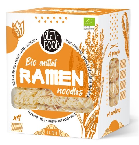 Makaron RAMEN noodle jaglany MILLET bezglutenowy BIO 280 g Diet Food 