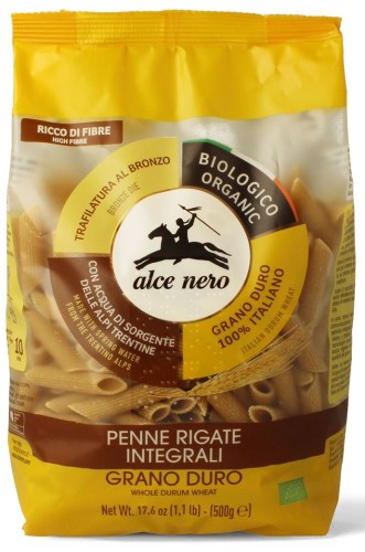 Makaron semolinowy razowy PENNE BIO 500g Alce Nero 
