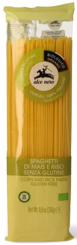 Makaron kukurydziano-ryżowy spaghetti bezglutenowy BIO 250 g  Alce Nero