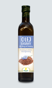 Olej lniany tłoczony na zimno ( min 60% omega 3) 250 ml