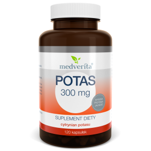 Potas cytrynian 300mg 120 kapsułek/112g Medverita