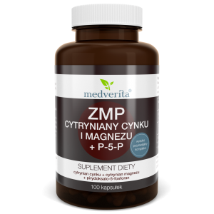  ZMP Magnez+Cynk+B6 (P-5-P) Cytryniany 100 kaps/91,8g Medverita 
