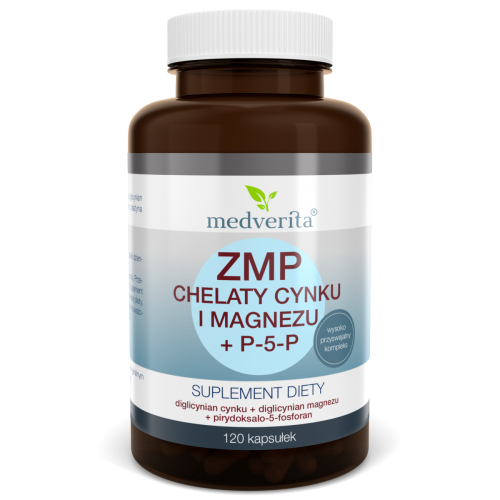 ZMP chelaty cynku i magnezu +P-5P 735mg 120 kaps/87,6g Medverita