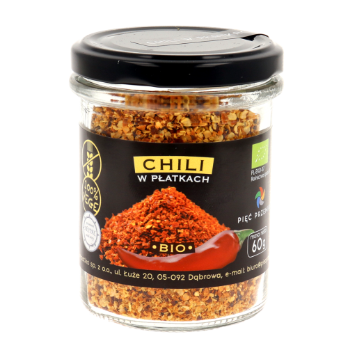 Chili płatki BIO bezglutenowe 60g Pięć Przemian