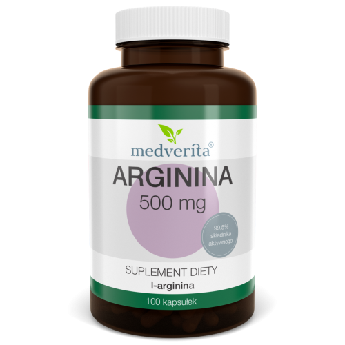 Arginina 500mg 100 kapsułek/62g Medverita