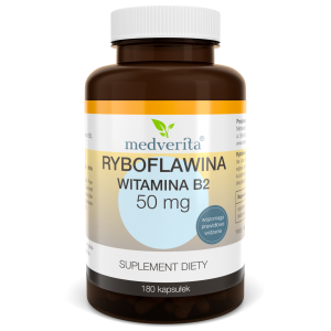 Witamina B2 ryboflawina 50mg 180 kapsułek/39,6g Medverita