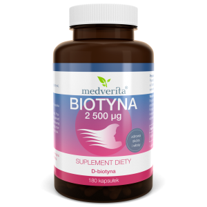 Biotyna witamina B7 2500 µg 180 kaps/61,2g Medverita