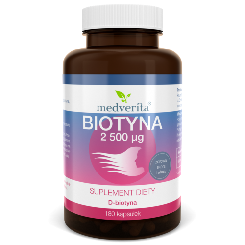 Biotyna witamina B7 2500 µg 180 kaps/61,2g Medverita