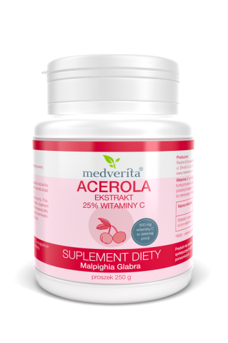 Acerola ekstrakt 25% witaminy C 250g Medverita