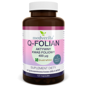 Q-FOLIAN - aktywny kwas foliowy 400µg 120 kaps/32,4g Medverita