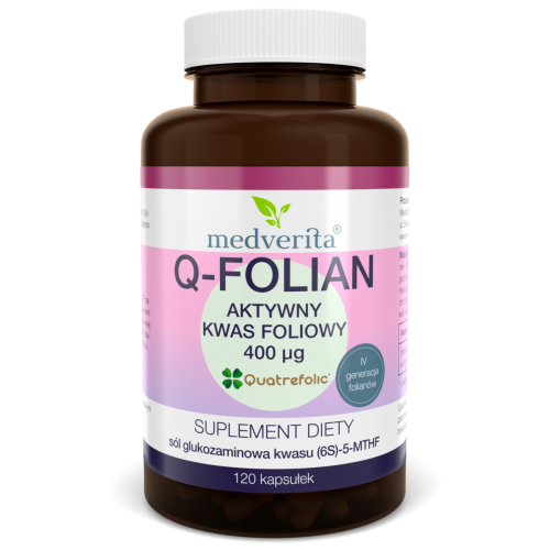 Q-FOLIAN - aktywny kwas foliowy 400µg 120 kaps/32,4g Medverita