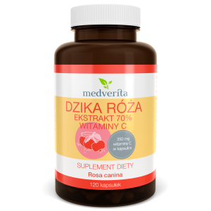 Dzika róża ekstrakt 70% witaminy C 120 kaps/72g Medverita