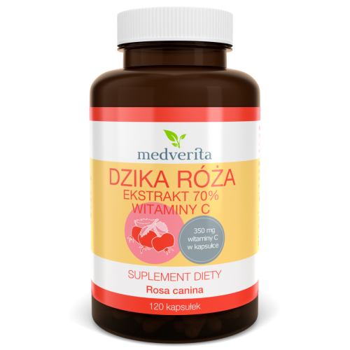 Dzika róża ekstrakt 70% witaminy C 120 kaps/72g Medverita