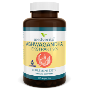  Ashwagandha ekstrakt 9% 500 mg 120 kaps/72g Medverita
