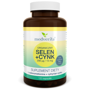  Selen organiczny 200µg +Cynk cytrynian 120kaps/37,2g Medverita