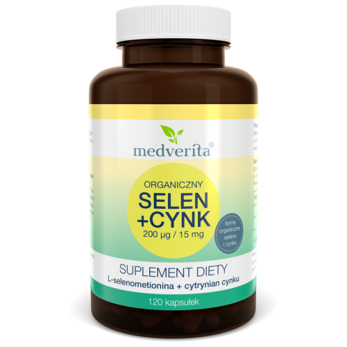  Selen organiczny 200µg +Cynk cytrynian 120kaps/37,2g Medverita