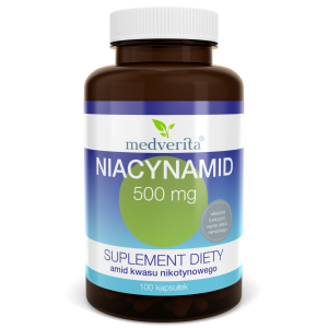 Witamina B3 Niacynamid 500mg 100 kaps/62g Medverita