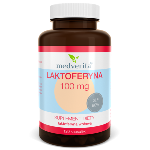 Laktoferyna 100 mg 90% wołowa 120kaps/45,2g Medverita