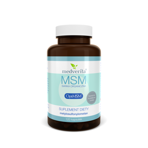 MSM siarka organiczna OptiMSM 500 mg 120 kapsułek/72g Medverita